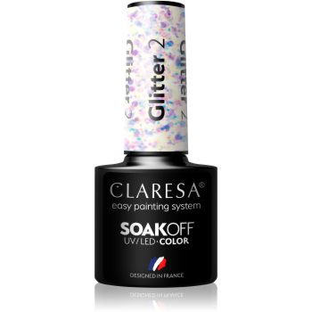 Claresa SoakOff UV/LED Color Glitter lac de unghii sub forma de gel - imagine 2
